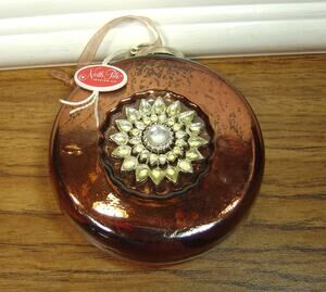 2011 NORTH POLE TRADING CO. COPPER MERCURY GLASS ORNAMENT-RHINESTONE STARBURST